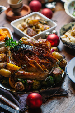 Christmas turkey and side dishes