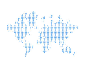 The world map consists of icon social avatar. A concept on social networks. Flat vector illustration EPS 10