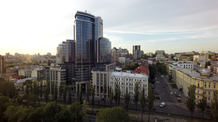 Fototapeta na wymiar aerial view of the Boulevard of Shevchenko, Kiev, Ukraine