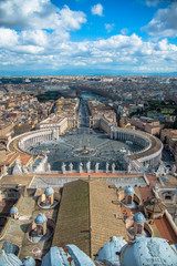 Fototapeta na wymiar St. Peter square in Vatican City from roof top