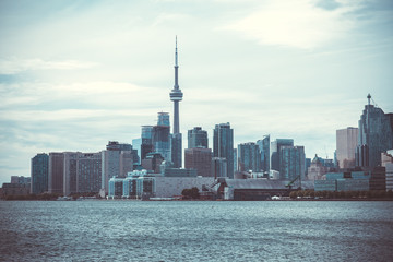 cityscape of Toronto in Canada, the view of Lake Ontario