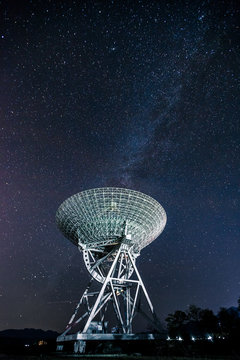 Radio telescope with galaxy