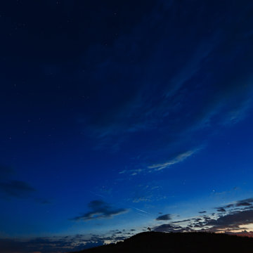 Dark sky with clouds after sunset.