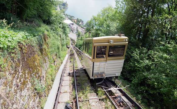 The funicular railway at Montreux in Switzerland