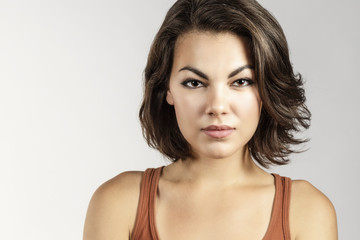 Beautiful Female Model in Tank Top for headshot