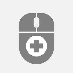 Isolated computer mouse with a round pharmacy sign