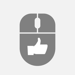 Obraz premium Isolated computer mouse with a thumb up hand