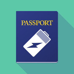 Long shadow passport with a battery