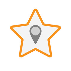 Isolated star with a map mark