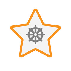 Isolated star with a dharma chakra sign