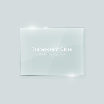 Shiny transparent vector glass horizontal rectangle shape