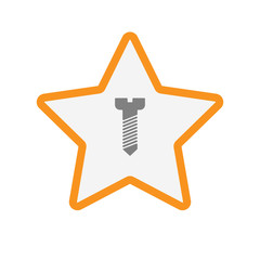 Isolated star with a screw