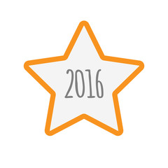Isolated star with a 2016 sign