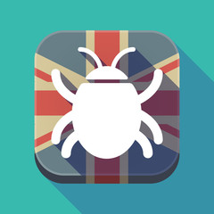 Long shadow button with a bug