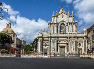 Cathedral of Santa Agatha at Piazza del Duomo (Cathedral Square) - Catania, Sicily, Italy