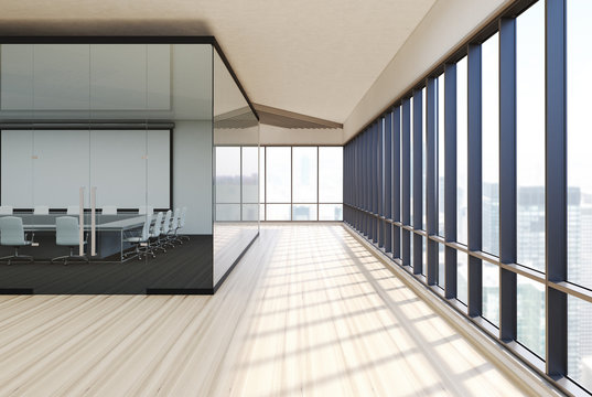 Transparent conference room wood, side