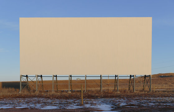 Drive-In Movie Screen on Rural Highway