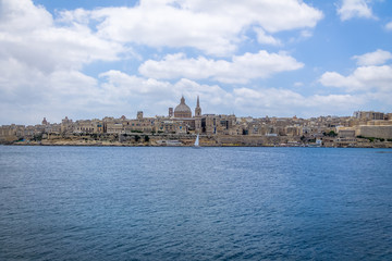 Valletta skyline from Sliema with Basilica of Our Lady of Mount Carmel - Valletta, Malta