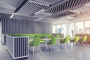 Green chair cafe gray interior corner
