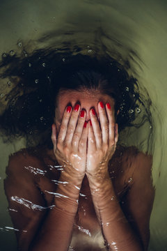 Woman under water