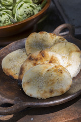 Flat breads made in a pizza oven