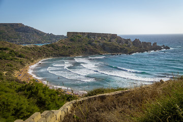 Ghajn Tuffieha Bay near Golden Bay - Malta