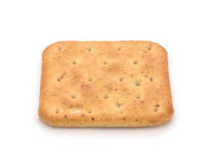 Salted biscuits on white background
