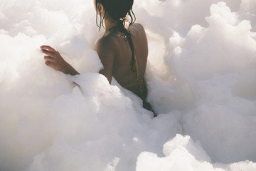 girl in the foam