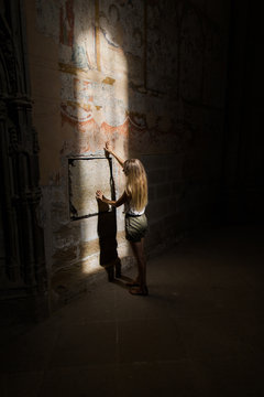 woman in the old castle