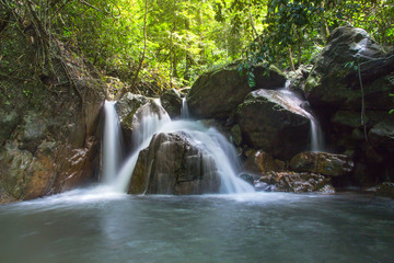 beautiful small waterfall in the wild,nature