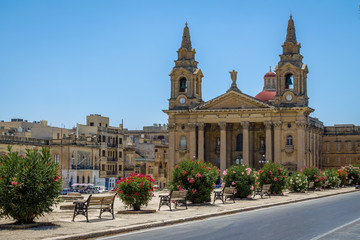 Fototapeta na wymiar St Publius Church in Floriana - Valletta, Malta