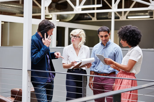 Group of millennials in meeting at office