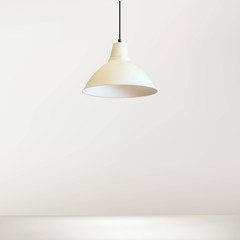Simple Lamp with White Wall, Vector, Illustration