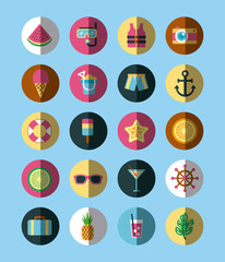 hello summer icon set background vector design graphic illustration