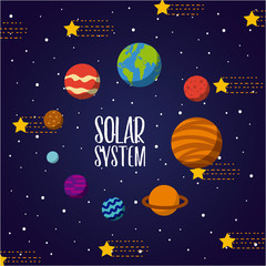 solar system flat icon vector illustration design graphic