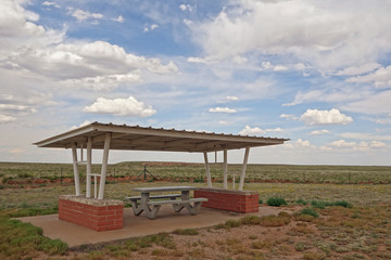 Fototapeta premium Retro Roadside Picnic Table in the American Southwest