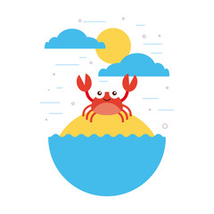 sea life flat draw icon vector illustration design graphic