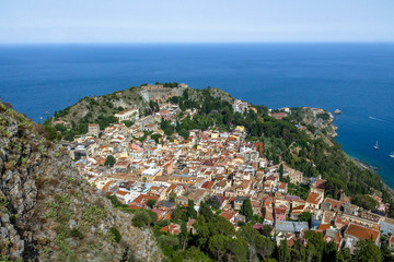 Aerial view of Taormina city - Taormina, Sicily, Italy