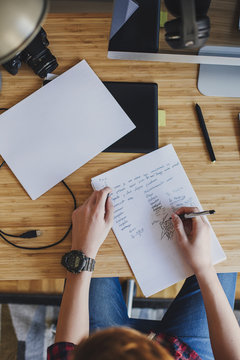Teenage Boy Taking Notes