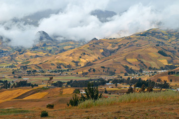 Clouds on the fields of Zumbahua in Ecuadorian Altiplano. Highland Andes near Quilotoa lagoon, South America