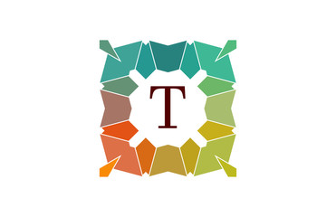 T colorful letter Diamond logo
