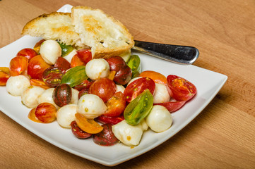 Fresh heirloom tomatoes with cheese