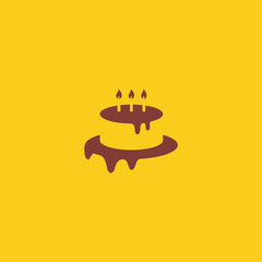 Birthday cake logo vector