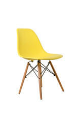 Yellow color chair isolated on white background. Series of furniture