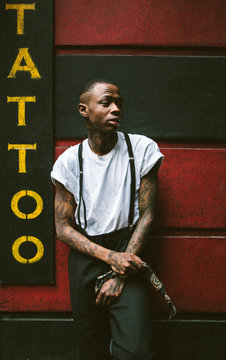 Tattooed man portrait