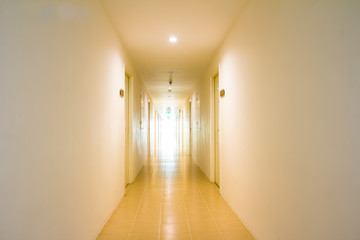 Long corridor in condominium (Walkway)
