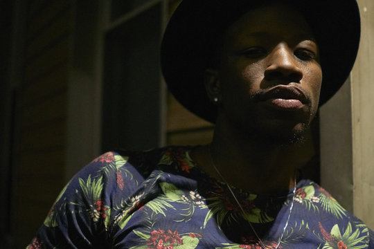 Young Fashionable Black Man  Night Portrait