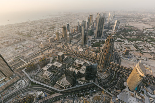 Aerial view of the Burj Dubai, Dubai, UAE