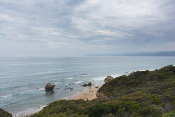Fototapeta na wymiar Australian shoreline on cloudy day