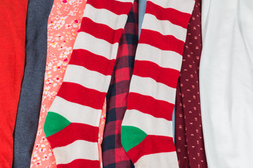 Fototapeta premium Many Colorful Fabric Cloth Textures With Patterns